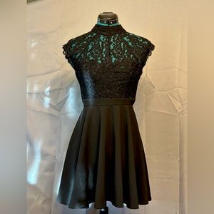 Sexy black lace top dress